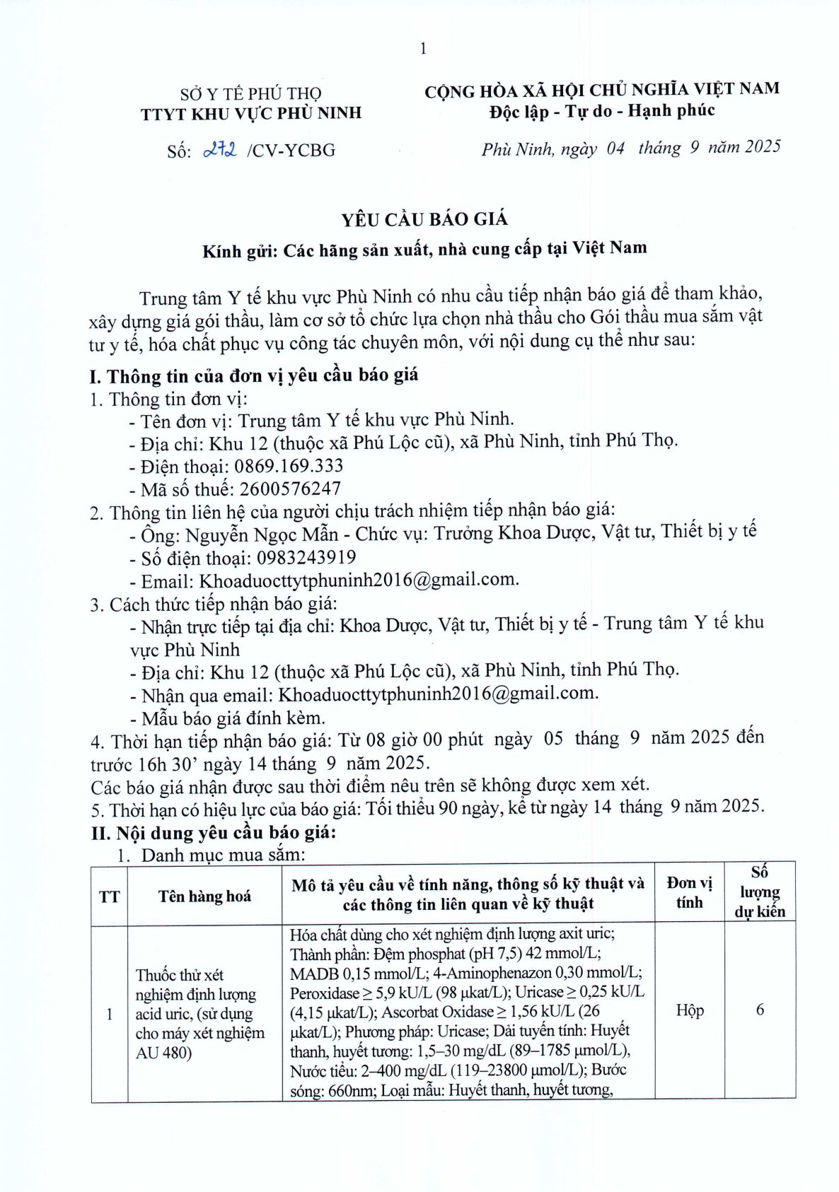 Yêu cầu báo giá hóa chất 4 9 hình ảnh 0